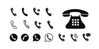 set Phone call icon vector. Telephone icon symbol vector