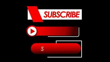 Youtube souscrire bouton animation avec h-264 alpha mat canal video