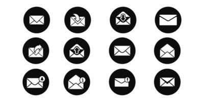 set Message Icon. Email or News Illustrations - Vector, Sign and Symbol. black line icon. vector