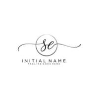 Initial SE feminine logo collections template. handwriting logo of initial signature, wedding, fashion, jewerly, boutique, floral and botanical with creative template for any company or business. vector