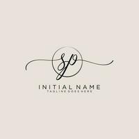 Initial SP feminine logo collections template. handwriting logo of initial signature, wedding, fashion, jewerly, boutique, floral and botanical with creative template for any company or business. vector