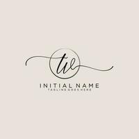 Initial TV feminine logo collections template. handwriting logo of initial signature, wedding, fashion, jewerly, boutique, floral and botanical with creative template for any company or business. vector