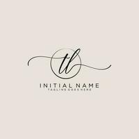 Initial TL feminine logo collections template. handwriting logo of initial signature, wedding, fashion, jewerly, boutique, floral and botanical with creative template for any company or business. vector