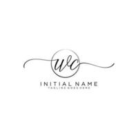 Initial WC feminine logo collections template. handwriting logo of initial signature, wedding, fashion, jewerly, boutique, floral and botanical with creative template for any company or business. vector