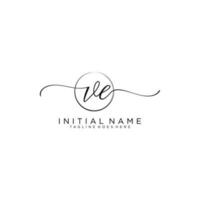 Initial VE feminine logo collections template. handwriting logo of initial signature, wedding, fashion, jewerly, boutique, floral and botanical with creative template for any company or business. vector