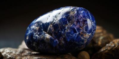 Photo of the mineral stone sodalite close-up, macro.