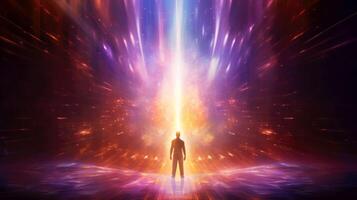 Psychic waves experimentation, psychedelia, and bold mental, emotional, and spiritual journey, journey into wellness with psychic waves, illustration photo