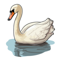 swan swimming in the lake png