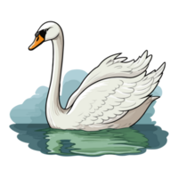 cisne nadando en el lago png