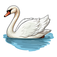 cisne nadando en el lago png
