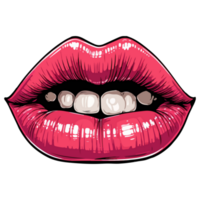 hermosa hembra labios en rosado lápiz labial mano bosquejo ilustración png