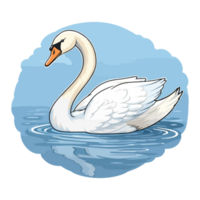 swan swimming in the lake png