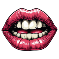 hermosa hembra labios en rosado lápiz labial mano bosquejo ilustración png