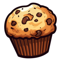 Delicious chocolate muffin on transparent background png