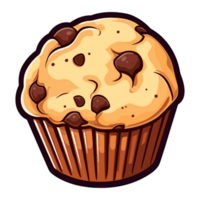 Delicious chocolate muffin on transparent background png