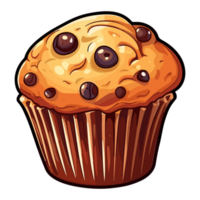 Delicious chocolate muffin on transparent background png