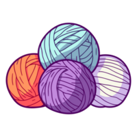 Yarn ball. Skein of yarn for knitting illustration, balls of Knitting wool sticker. png