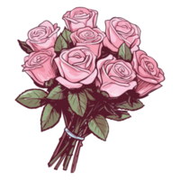 Rosa rosa flores arranjado dentro uma pequeno ramalhete, romântico ramalhete do Rosa rosas png