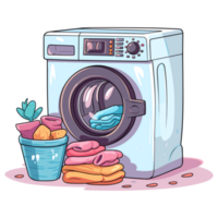 het wassen machine en de was, wasserij sticker png