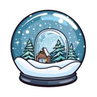 snow globe with winter scene png