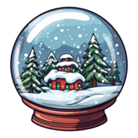 snow globe with winter scene png