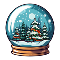 snow globe with winter scene png