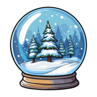snow globe with winter scene png