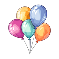 Cute balloons pastel colors illustration png