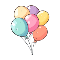 schattig ballonnen pastel kleuren illustratie png