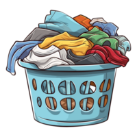 Laundry basket clean clothes cleaning chores housework, Laundry concept png