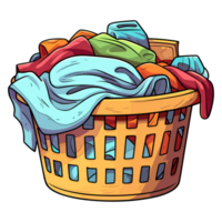 Laundry basket clean clothes cleaning chores housework, Laundry concept png