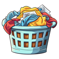 Laundry basket clean clothes cleaning chores housework, Laundry concept png