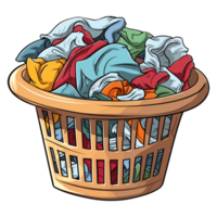 Laundry basket clean clothes cleaning chores housework, Laundry concept png