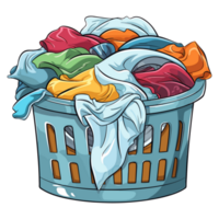 Laundry basket clean clothes cleaning chores housework, Laundry concept png