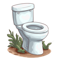 White Toilet bowl with open lid illustration png