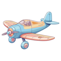 Miniature of a colorful toy airplane in cartoon style pastel colors png