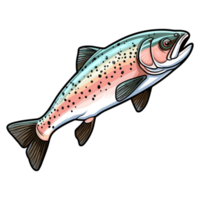 Trout fish illustration, Jumping fish, freshwater sportfishing png