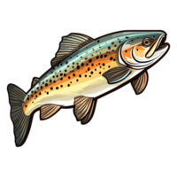 Trout fish illustration, Jumping fish, freshwater sportfishing png