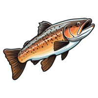 Trout fish illustration, Jumping fish, freshwater sportfishing png