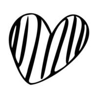 corazón garabatear. mano dibujado amor símbolo, linda decorativo corazón icono. vector