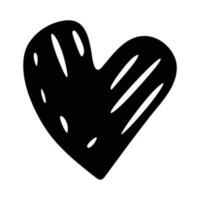 Heart doodle. Hand drawn love symbol, Cute decorative heart icon. vector