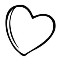 Heart doodle. Hand drawn love symbol, Cute decorative heart icon. vector