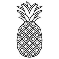 Pineapple Tropical Fruit Illustration, Pineapple with leaf icon. vector