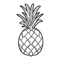 Pineapple Tropical Fruit Illustration, Pineapple with leaf icon. vector