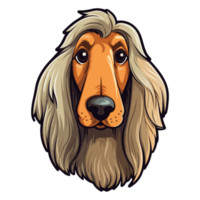 afghanska hund porträtt, hund klistermärke ClipArt, hund älskare design, klistermärke illustration sublimering. png