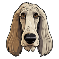 afghanska hund porträtt, hund klistermärke ClipArt, hund älskare design, klistermärke illustration sublimering. png