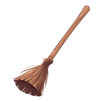 Magic witch broomstick Halloween and witchcraft item hand drawn png