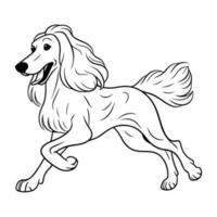 afgano sabueso, mano dibujado dibujos animados personaje, perro icono. vector