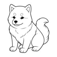 Alaskan Malamute, hand drawn cartoon character, dog icon. vector