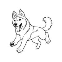 Alaskan Malamute, hand drawn cartoon character, dog icon. vector